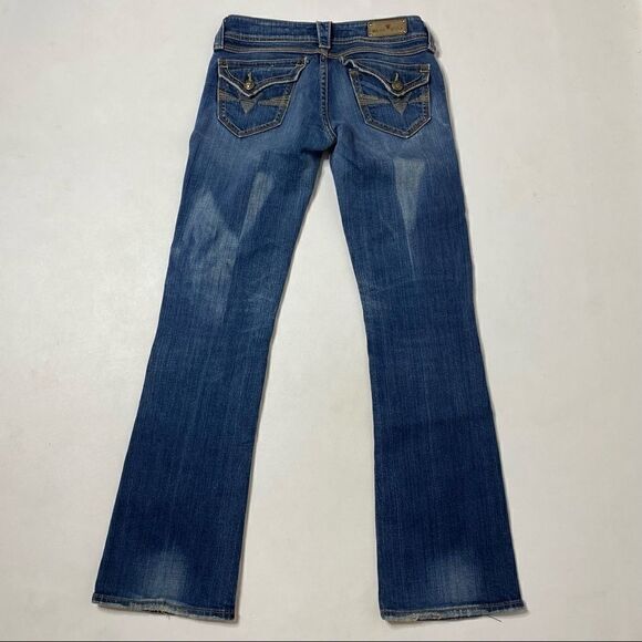 Sang Real | Factory Distressed Boot Cut Jeans - Picture 8 of 11